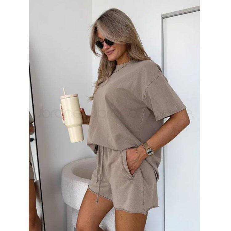 Ensemble Décontracté Femme – Haut à Manches& Short
