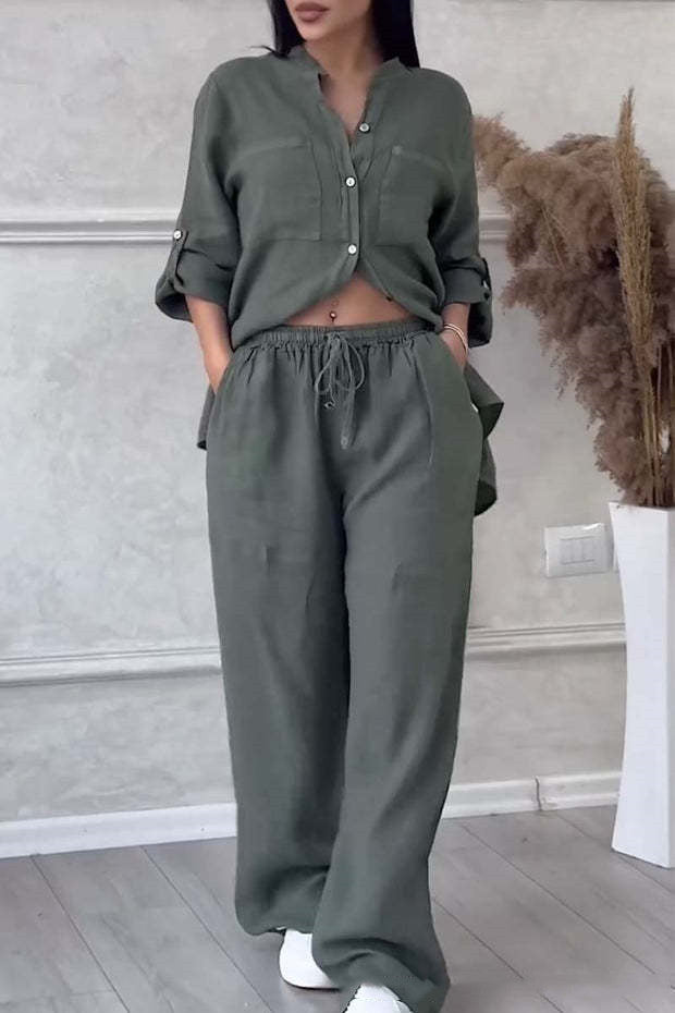 Ensemble Femme – Haut Lacé & Pantalon Assorti