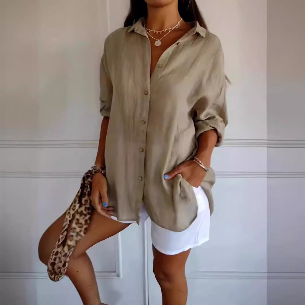 Chemise Femme à Col Revers - Manches Longues