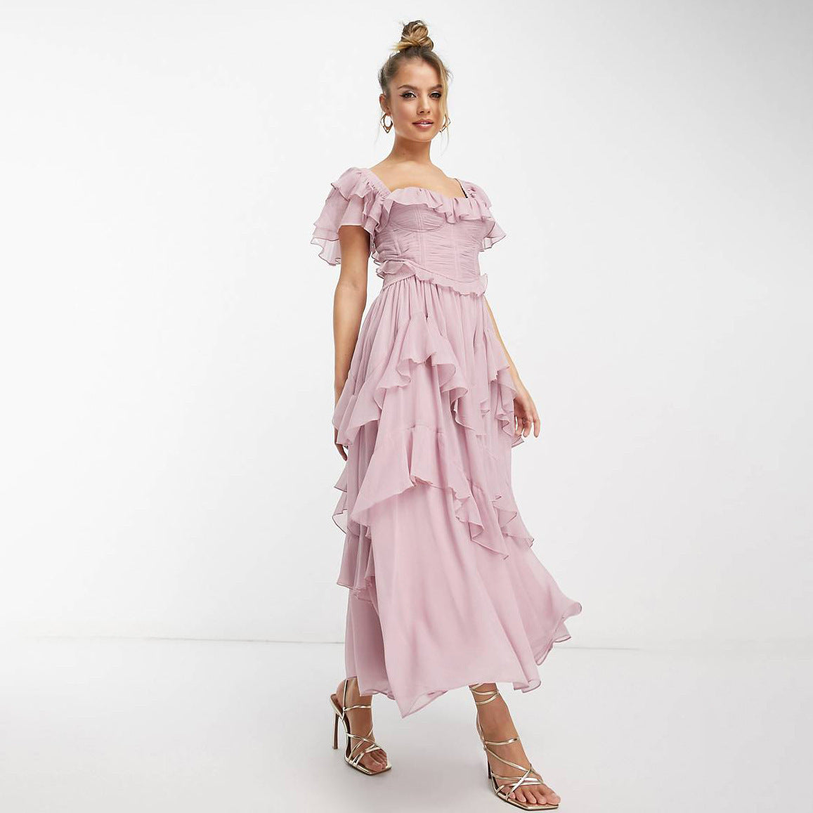 Robe Longue Plissée en Tulle – Élégance et Confort
