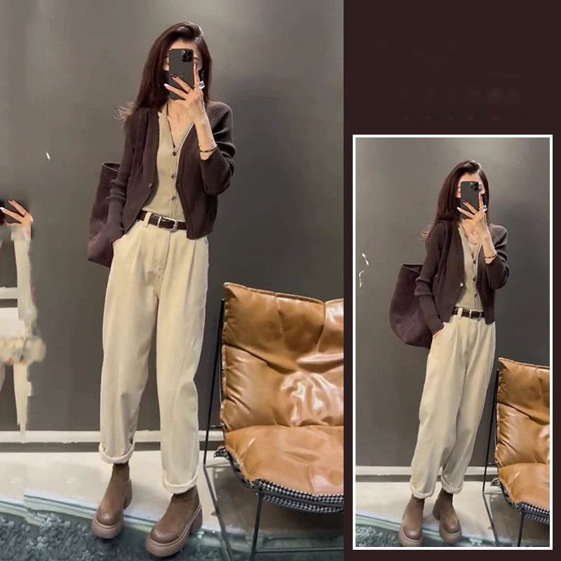 Ensemble Deux Pièces en Tricot – Pantalon Décontracté