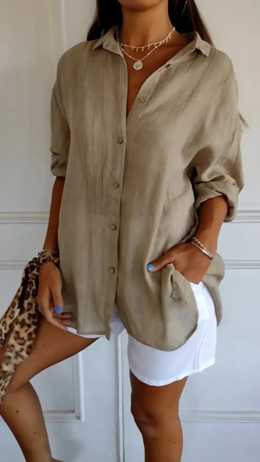 Chemise Femme à Col Revers - Manches Longues