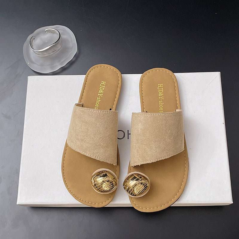 Tongs Femme – Bout Français & Semelle Plate.