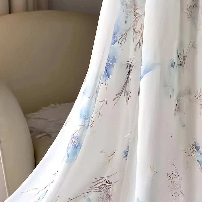 Robe Longue Bohème à Fleurs – Col V Profond & Manches Longues