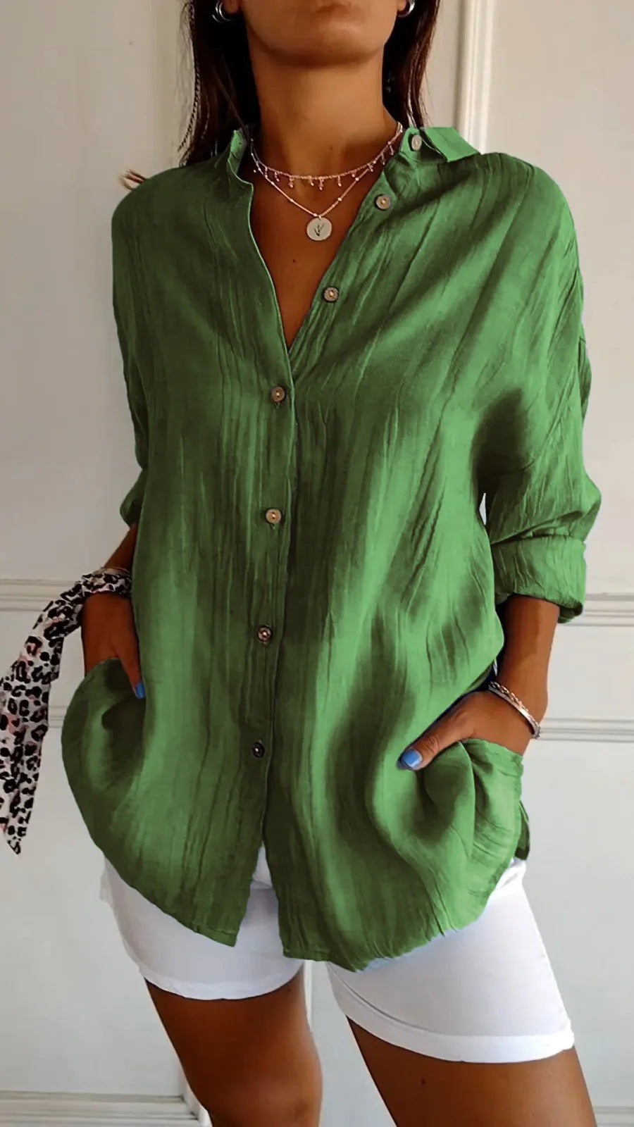 Chemise Femme à Col Revers - Manches Longues