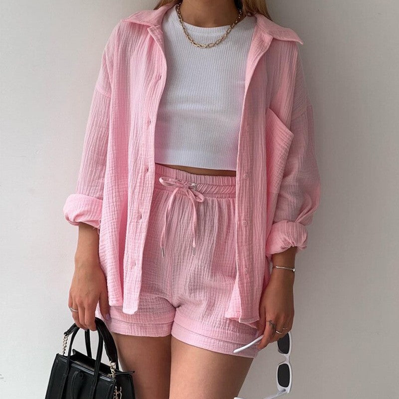 chemise Chambray à manches longues et short
