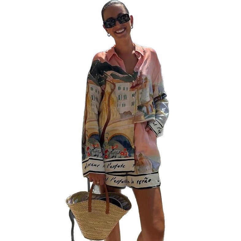 Ensemble Estival Imprimé – Chemise & Short pour Femme