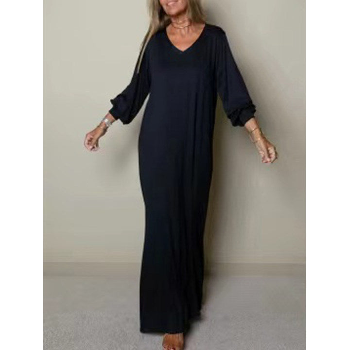 Robe décontractée à manches longues pour dames