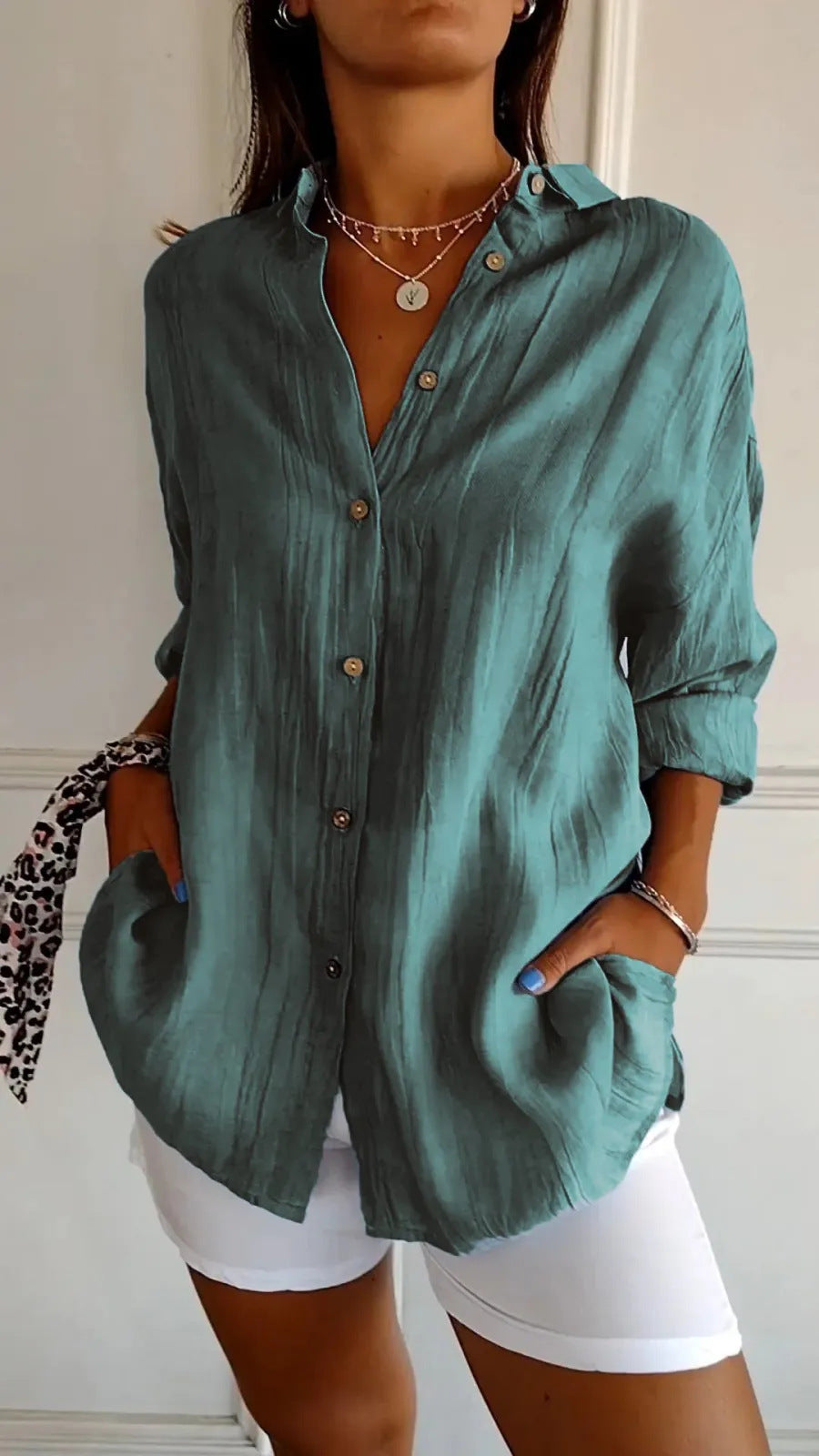 Chemise Femme à Col Revers - Manches Longues