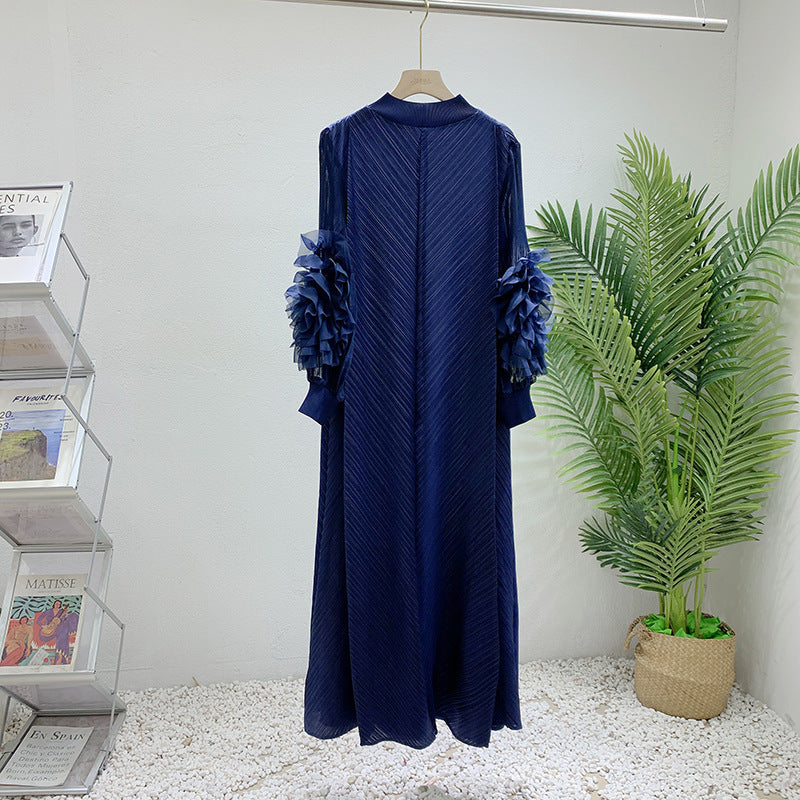 Robe Longue Plissée Grande Taille – Chic, Légère & Confortable
