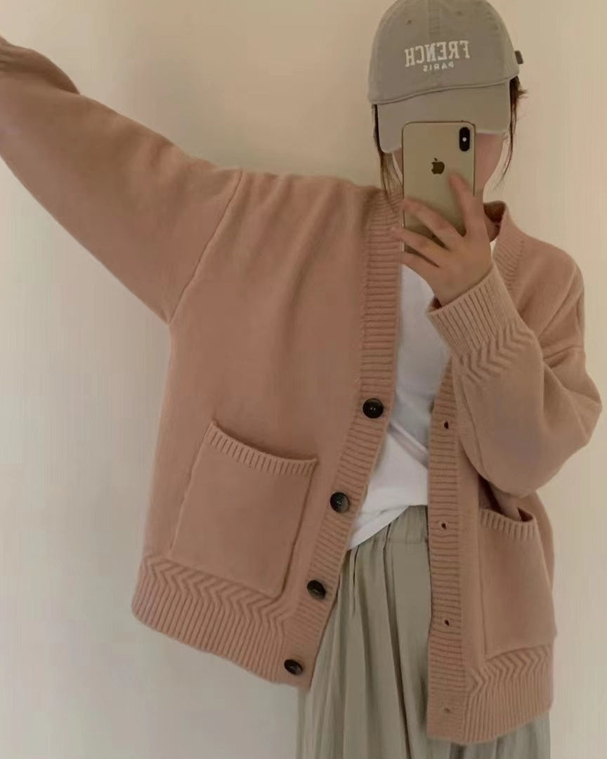 LUNORA — Cardigan Loose à Poches