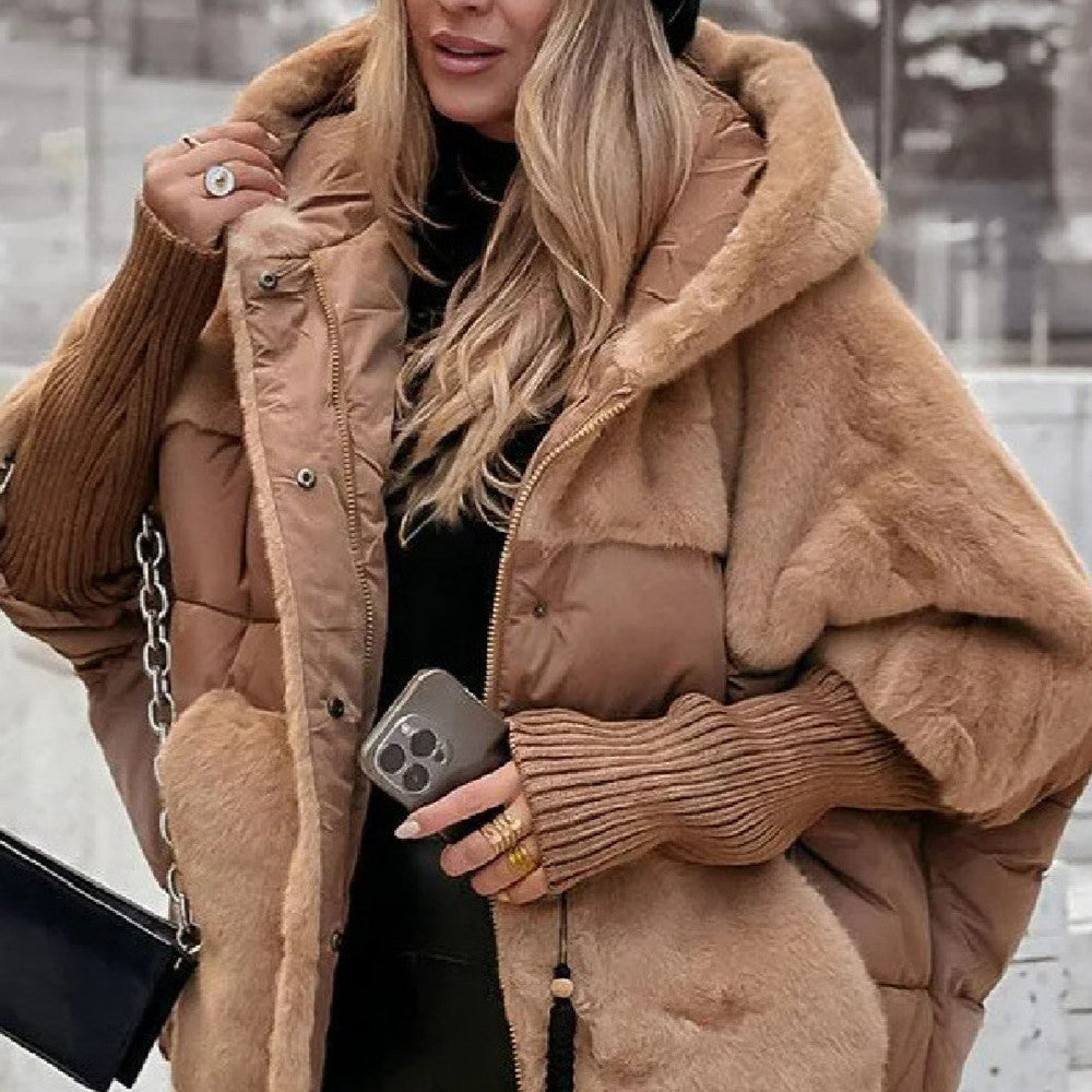 Veste chic en coton–Fausse fourrure