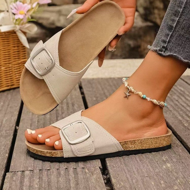Sandales Femme – Bout Ouvert & Boucle Chic