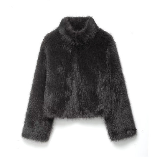 Manteau d'hiver effet fourrure artificielle