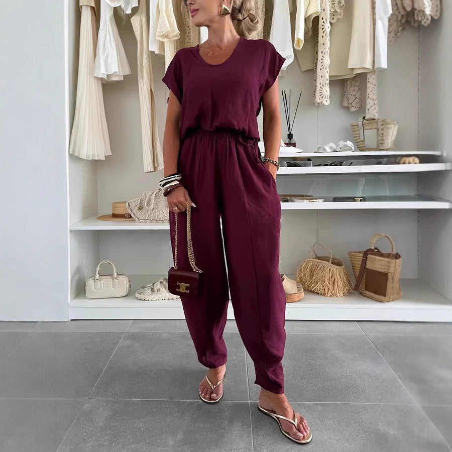 Ensemble Femme – Haut Raglan & Pantalon Soie Glacée.