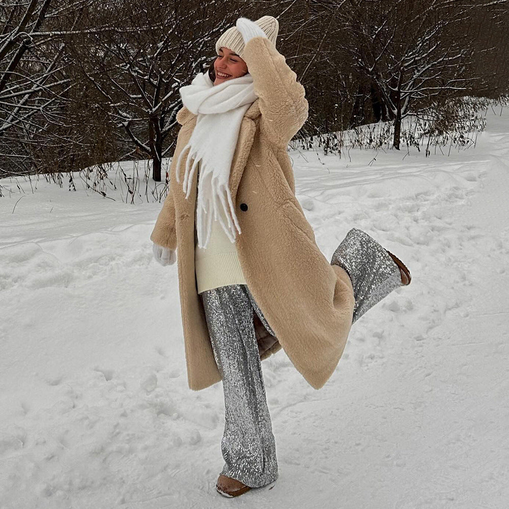 Manteau en cachemire à boutons longs