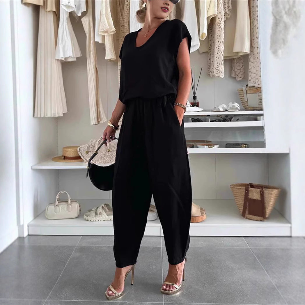 Ensemble Femme – Haut Raglan & Pantalon Soie Glacée.