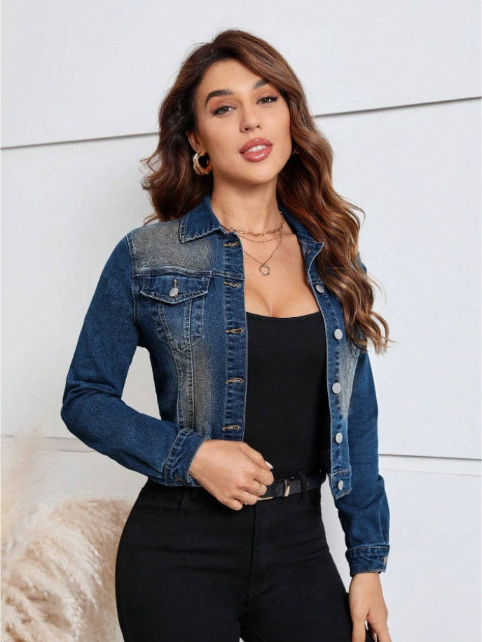 Veste en Jean Courte Décontractée pour Femme