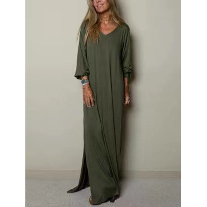 Robe décontractée à manches longues pour dames