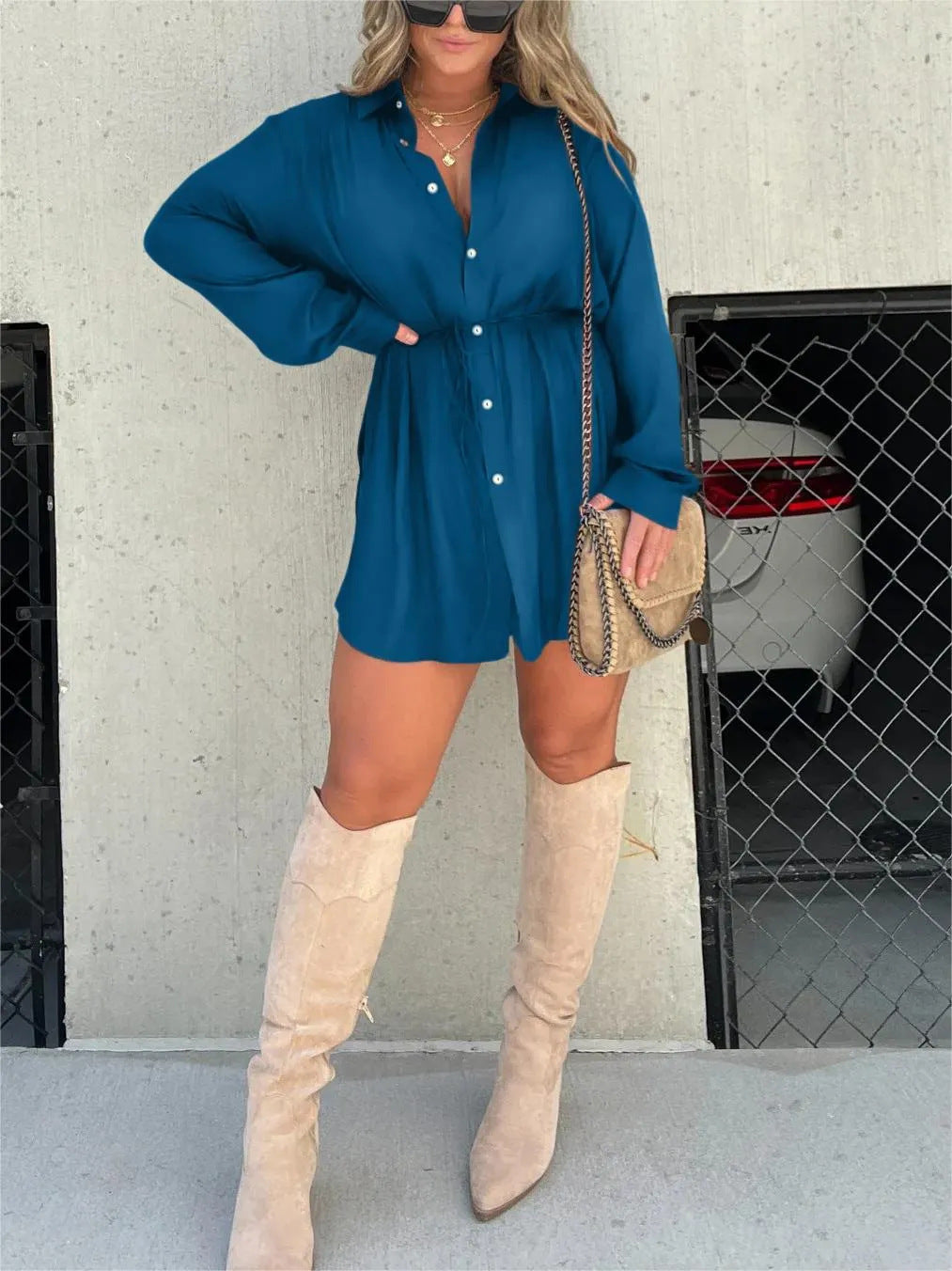 Combinaison Femme à Lacets – Manches Longues & Coupe Short