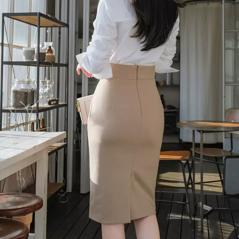 Jupe amincissante taille haute pour femme de bureau, idéale pour les déplacements