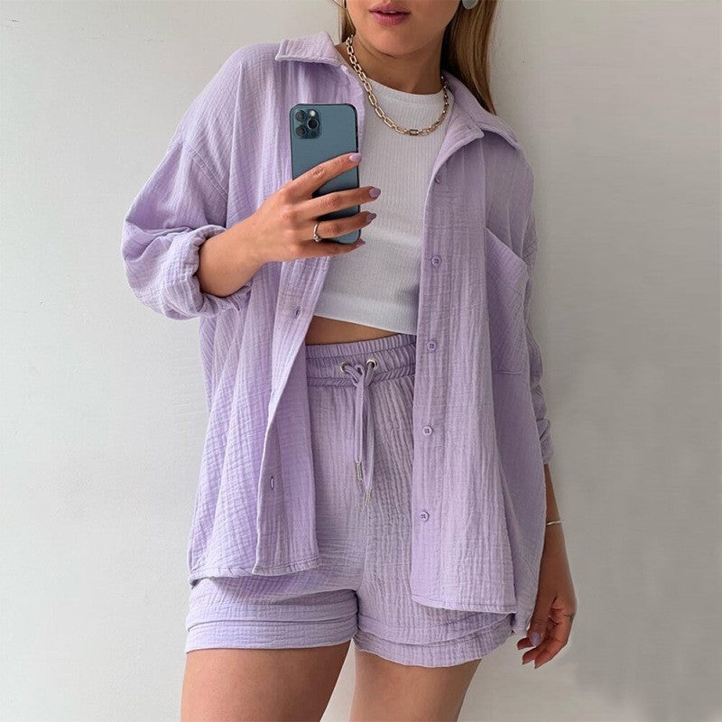 chemise Chambray à manches longues et short
