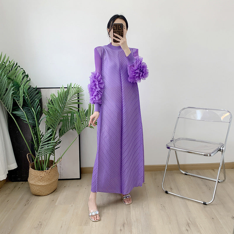 Robe Longue Plissée Grande Taille – Chic, Légère & Confortable