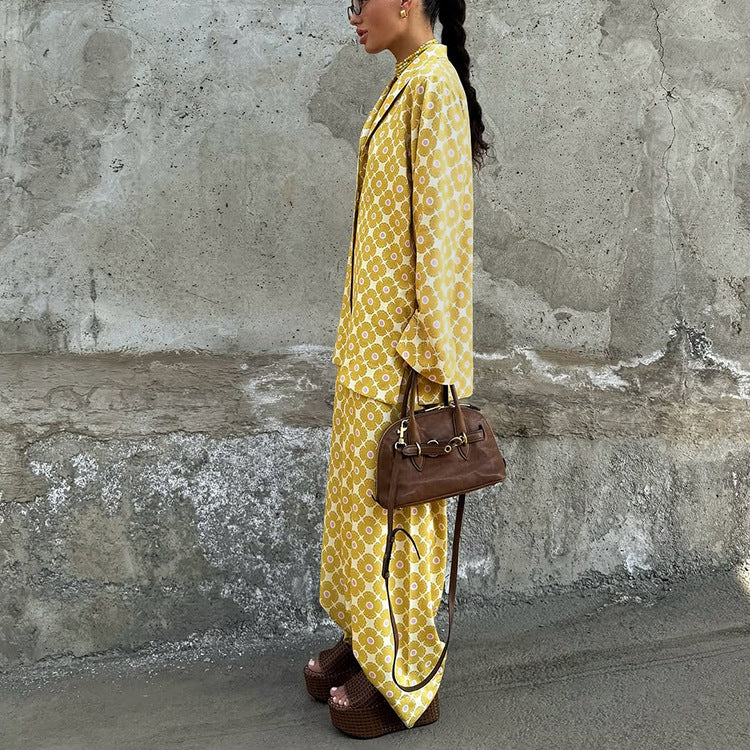 Ensemble deux pièces cardigan à manches longues et pantalon