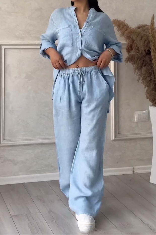 Ensemble Femme – Haut Lacé & Pantalon Assorti