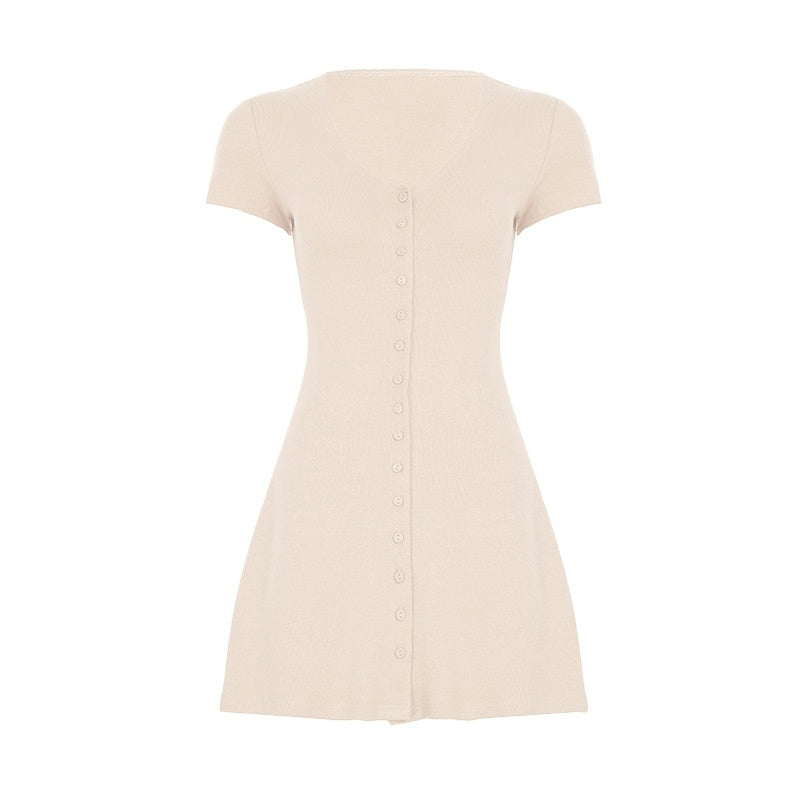 Robe Courte Style Français – Jupe Évasée Look Rétro Chic