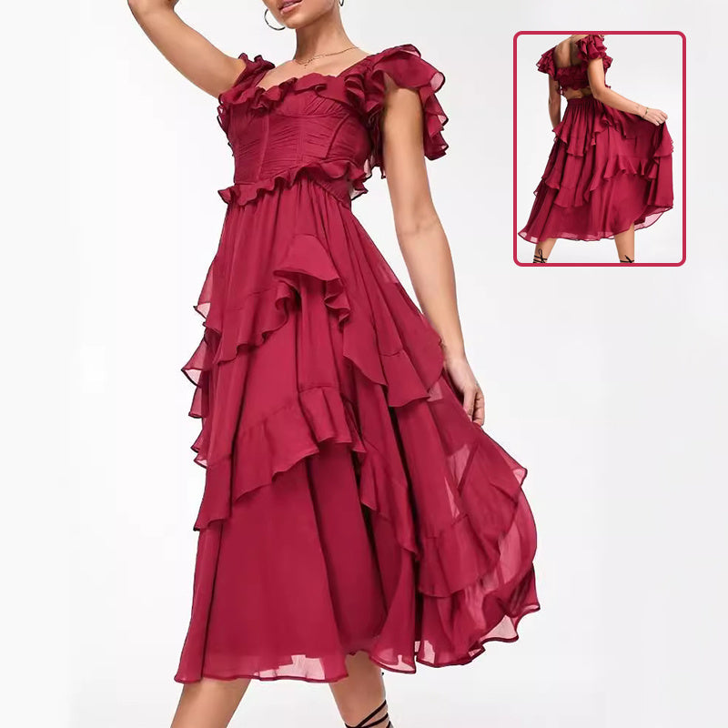 Robe Longue Plissée en Tulle – Élégance et Confort