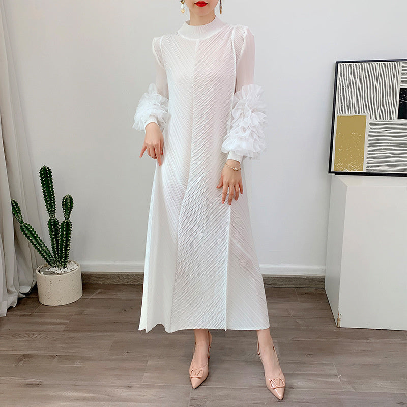 Robe Longue Plissée Grande Taille – Chic, Légère & Confortable