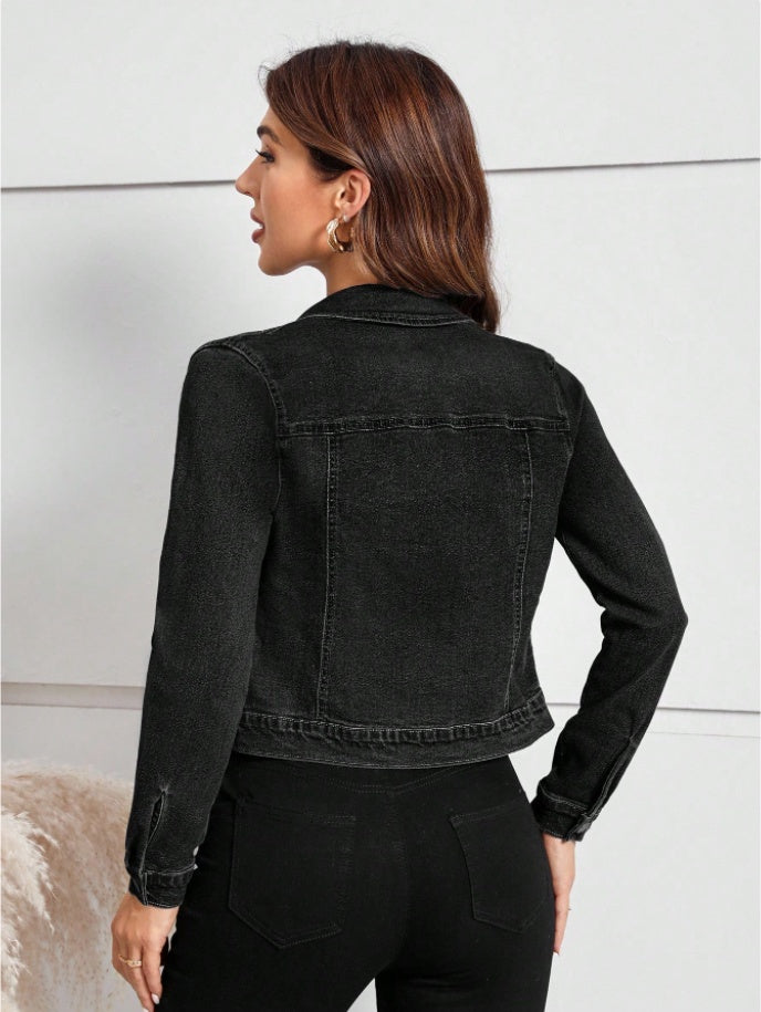 Veste en Jean Courte Décontractée pour Femme