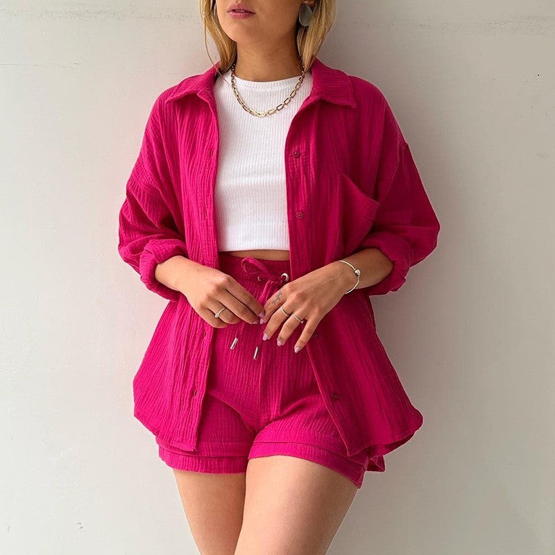 chemise Chambray à manches longues et short