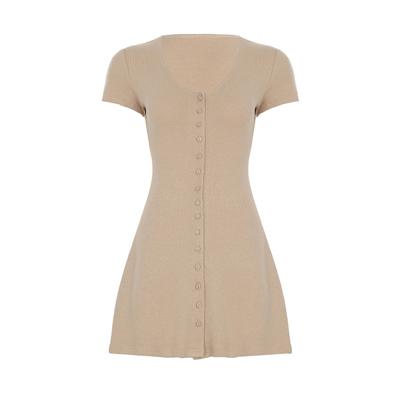 Robe Courte Style Français – Jupe Évasée Look Rétro Chic