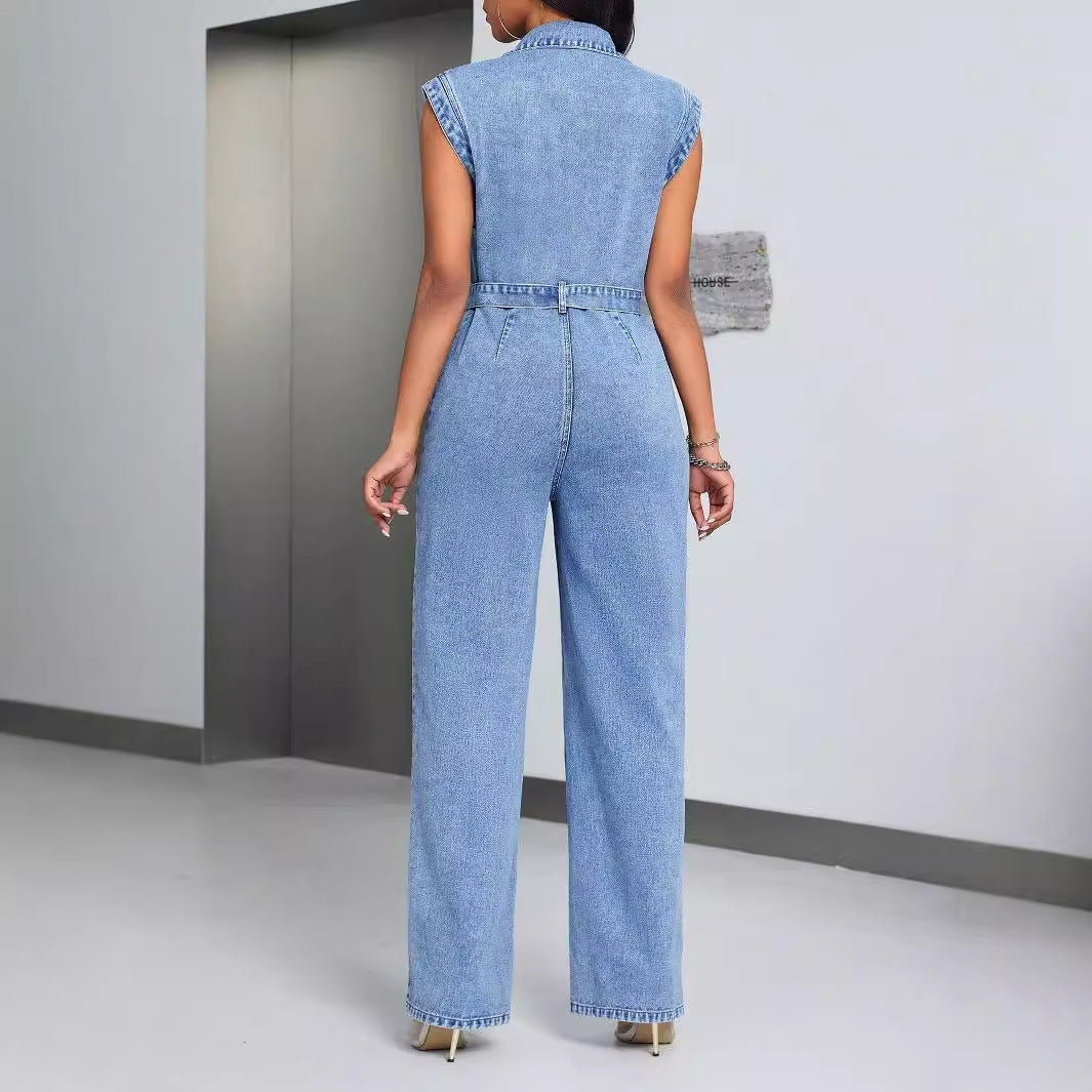 Combinaison Sans Manches – Coton Bleu
