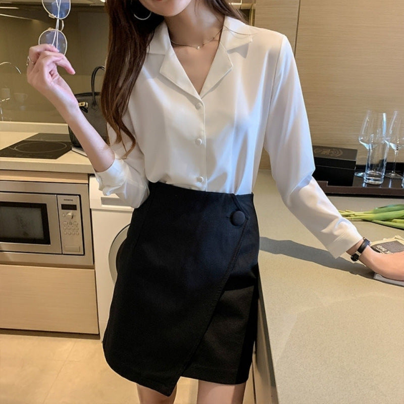 Chemise en Chiffon à Manches Longues – Élégance Urbaine