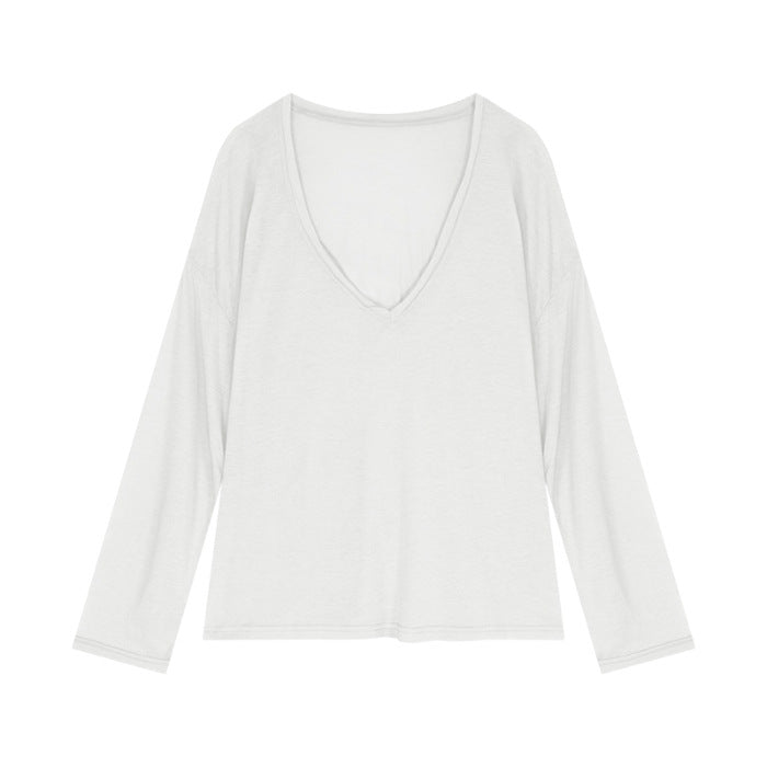 Top Femme – Manches Longues, Couleur Unie