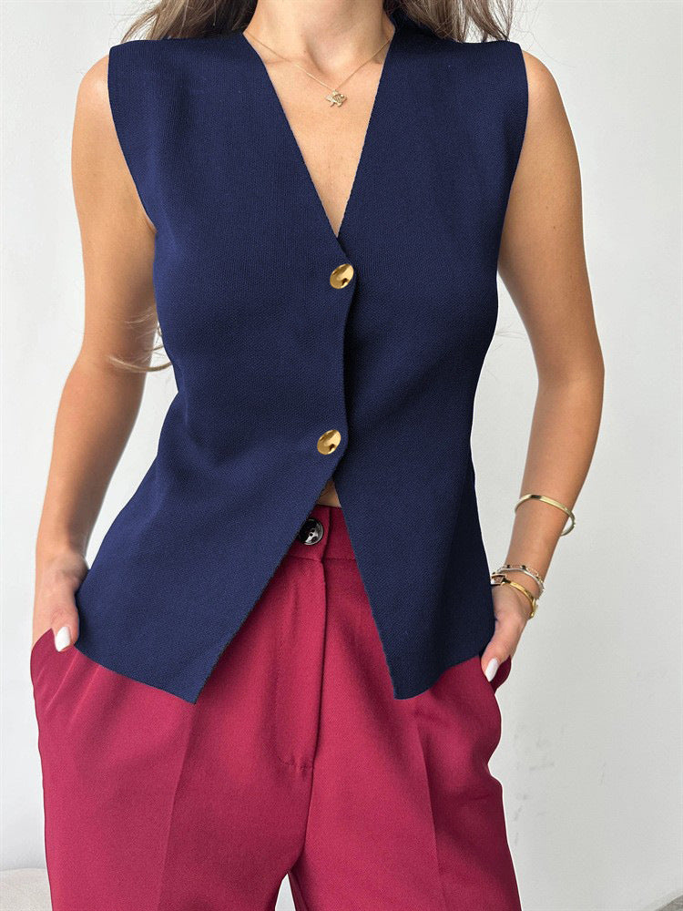 Cardigan Rétro Artistique à Boutons – Coupe Ajustée