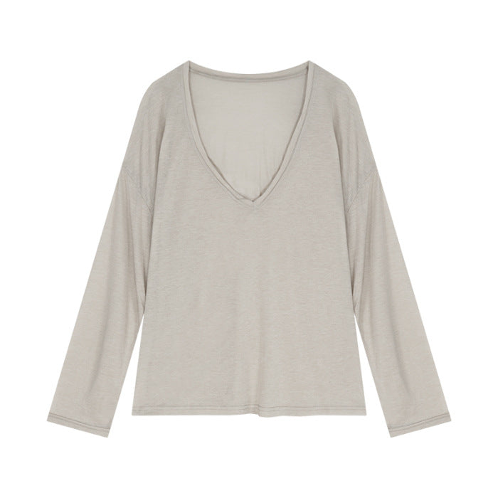 Top Femme – Manches Longues, Couleur Unie