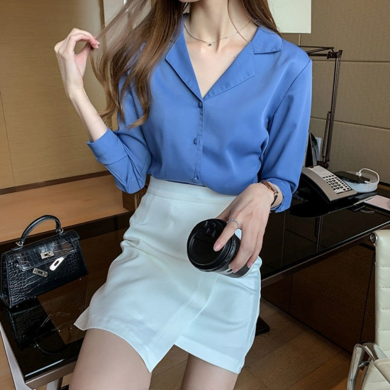 Chemise en Chiffon à Manches Longues – Élégance Urbaine
