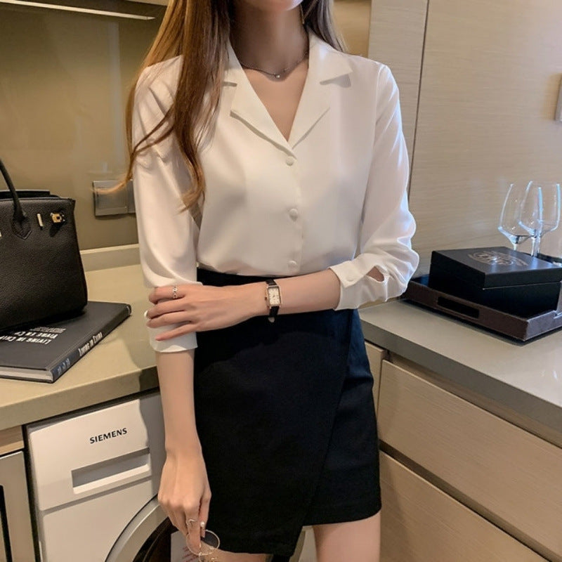 Chemise en Chiffon à Manches Longues – Élégance Urbaine