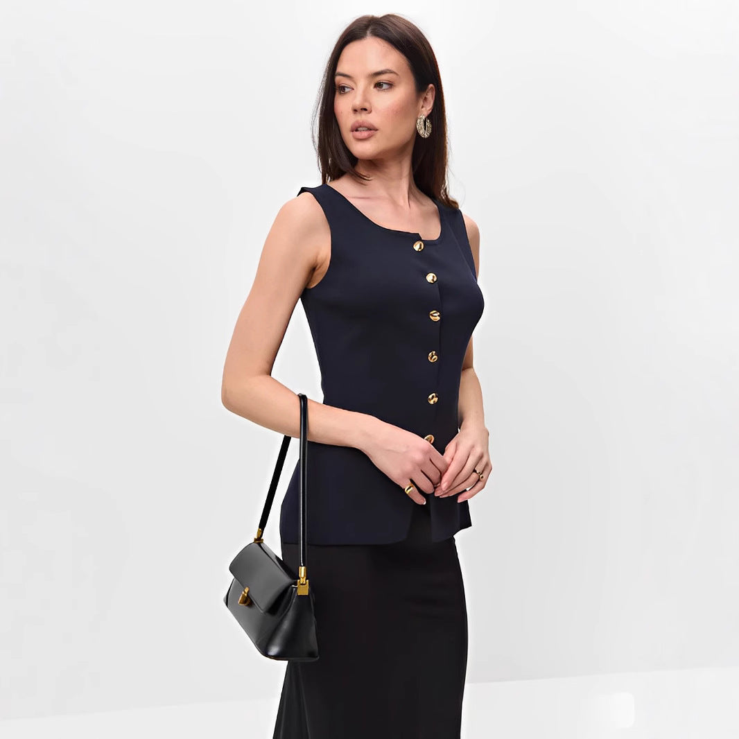 Cardigan Rétro Artistique à Boutons – Coupe Ajustée