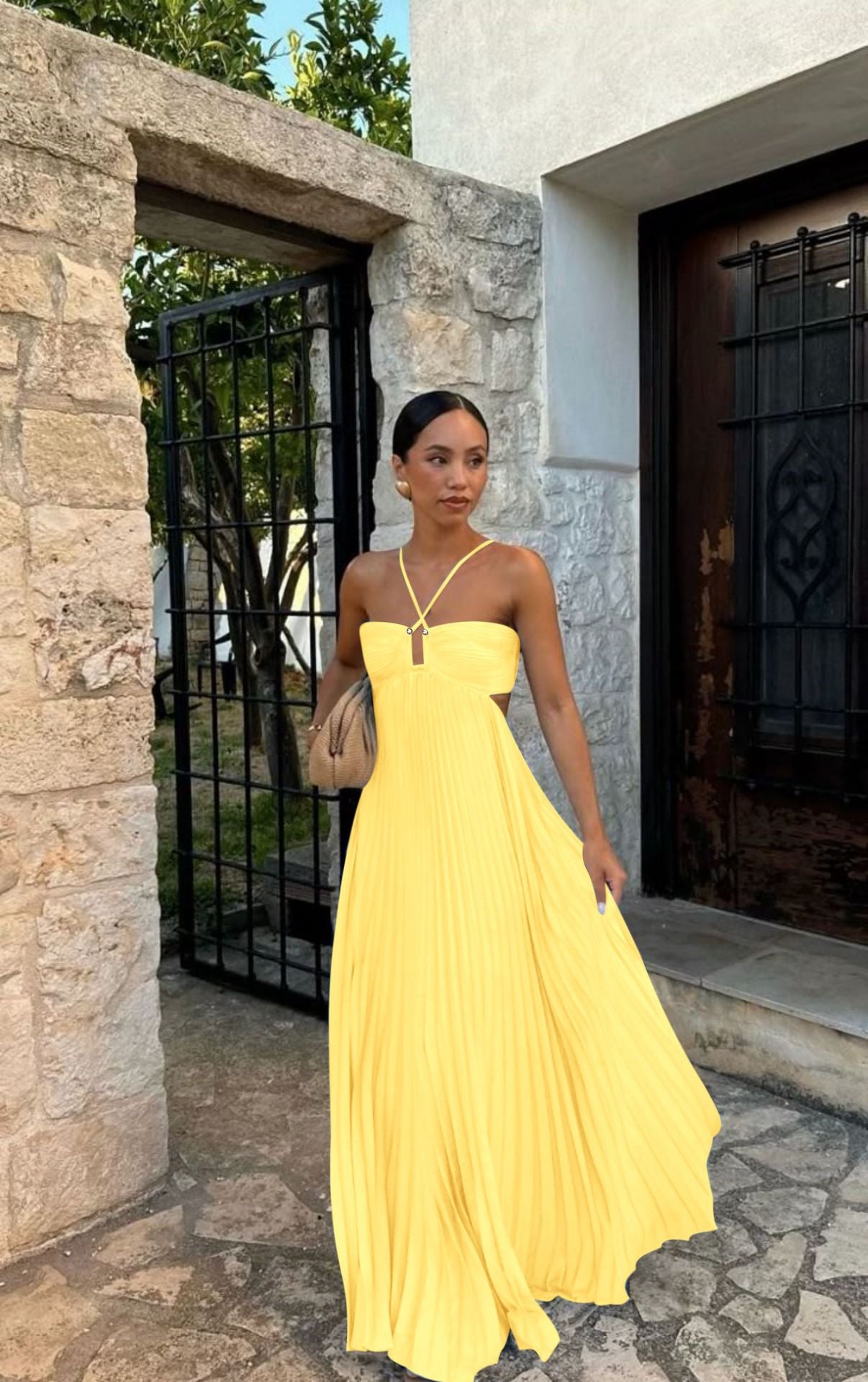 Robe Longue Femme – Robe Tube à Taille Haute et Jupe Évasée