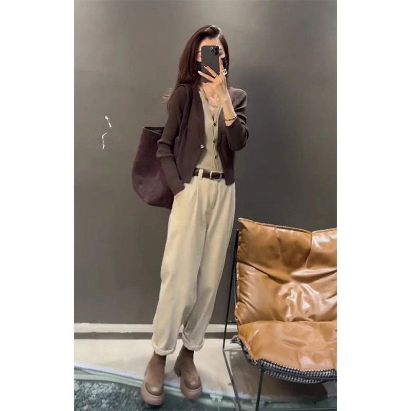 Ensemble Deux Pièces en Tricot – Pantalon Décontracté