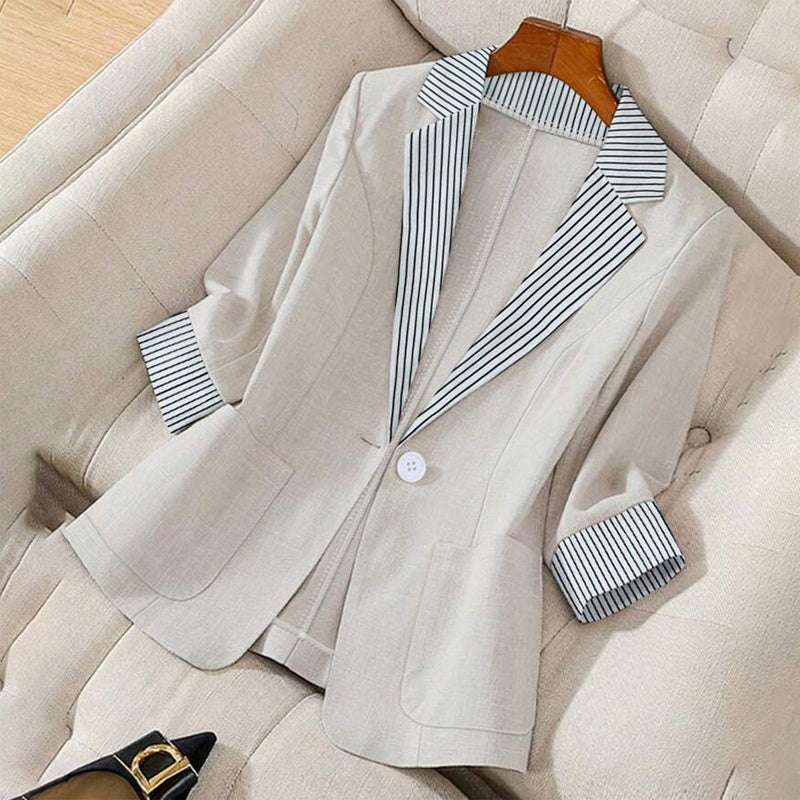 Blazer Femme Élégant à Col Tailleur – Style Minimaliste & Polyvalent