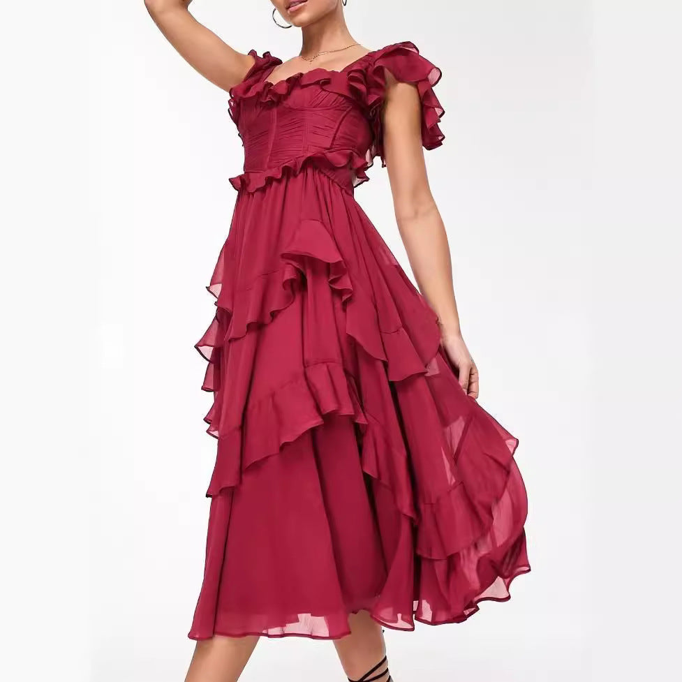 Robe Longue Plissée en Tulle – Élégance et Confort