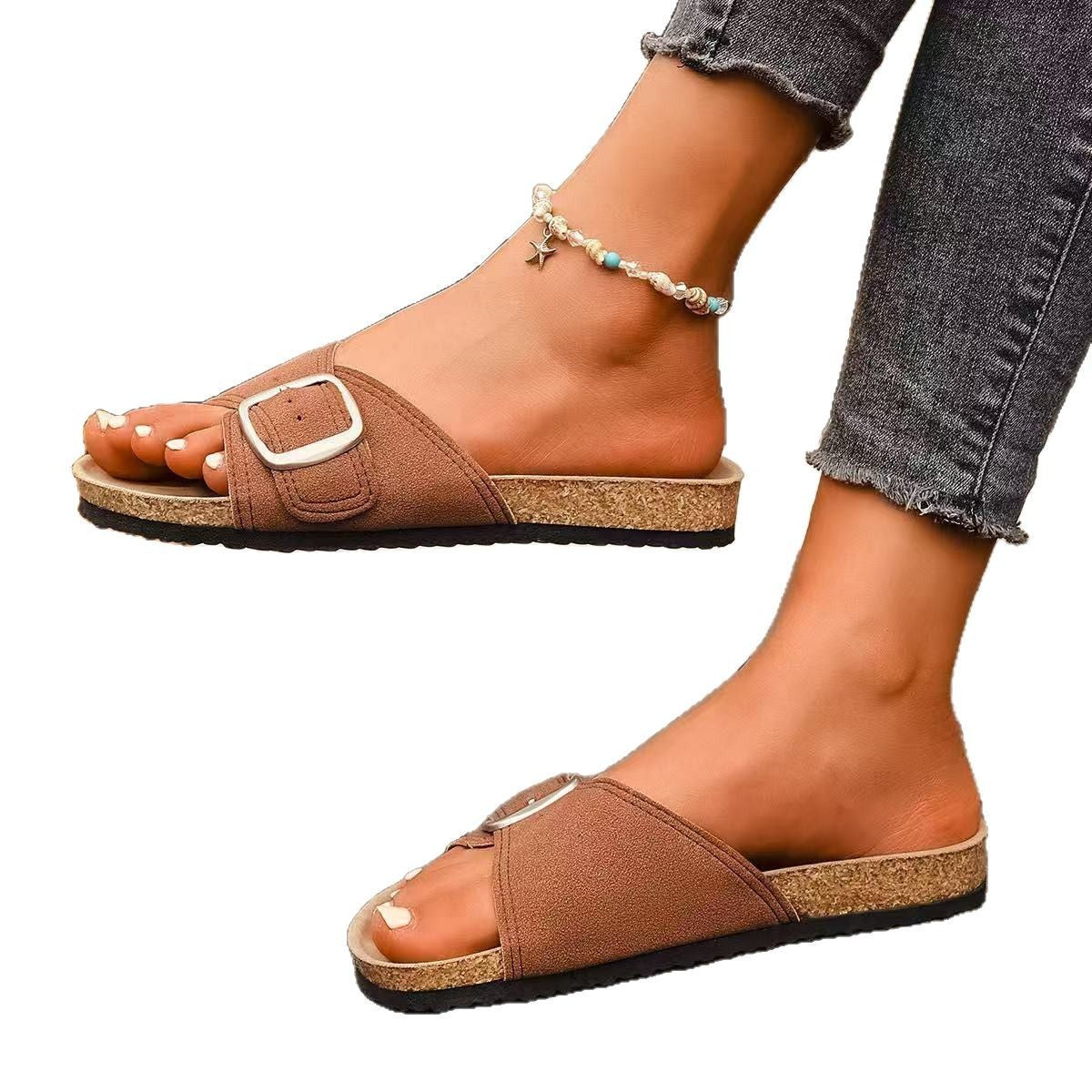 Sandales Femme – Bout Ouvert & Boucle Chic