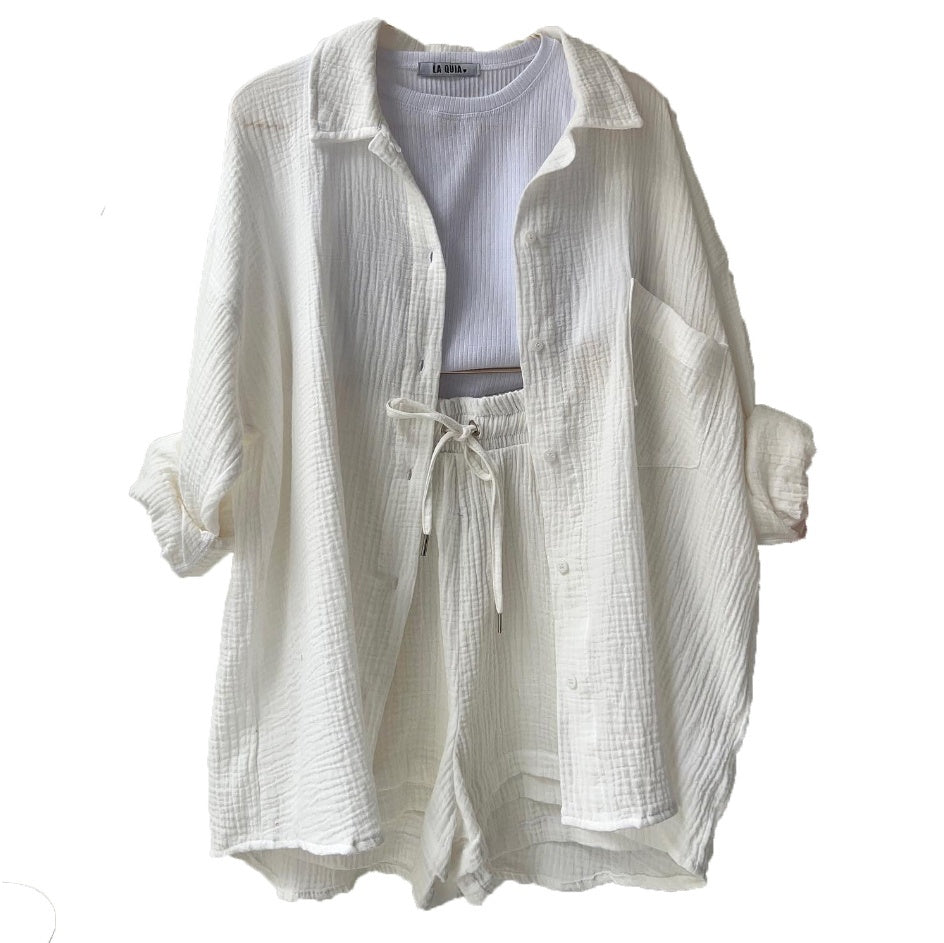chemise Chambray à manches longues et short