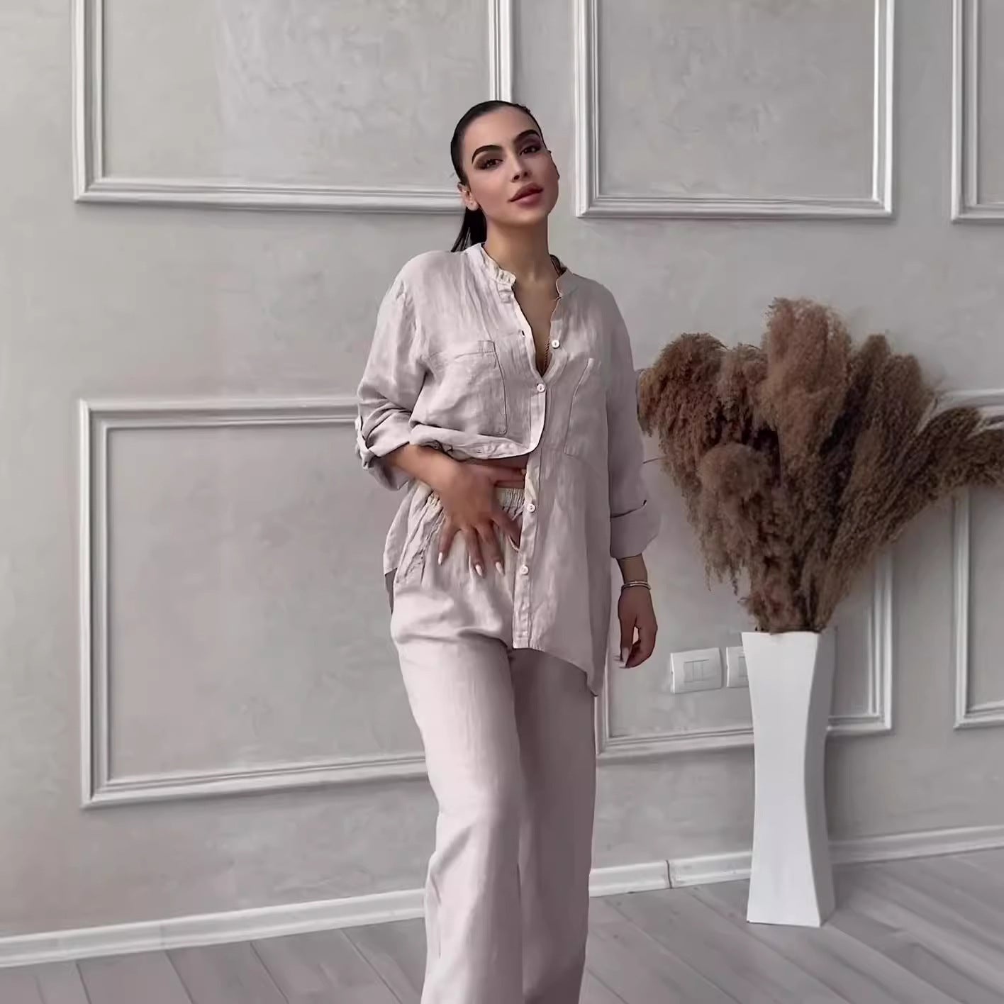 Ensemble Femme – Haut Lacé & Pantalon Assorti